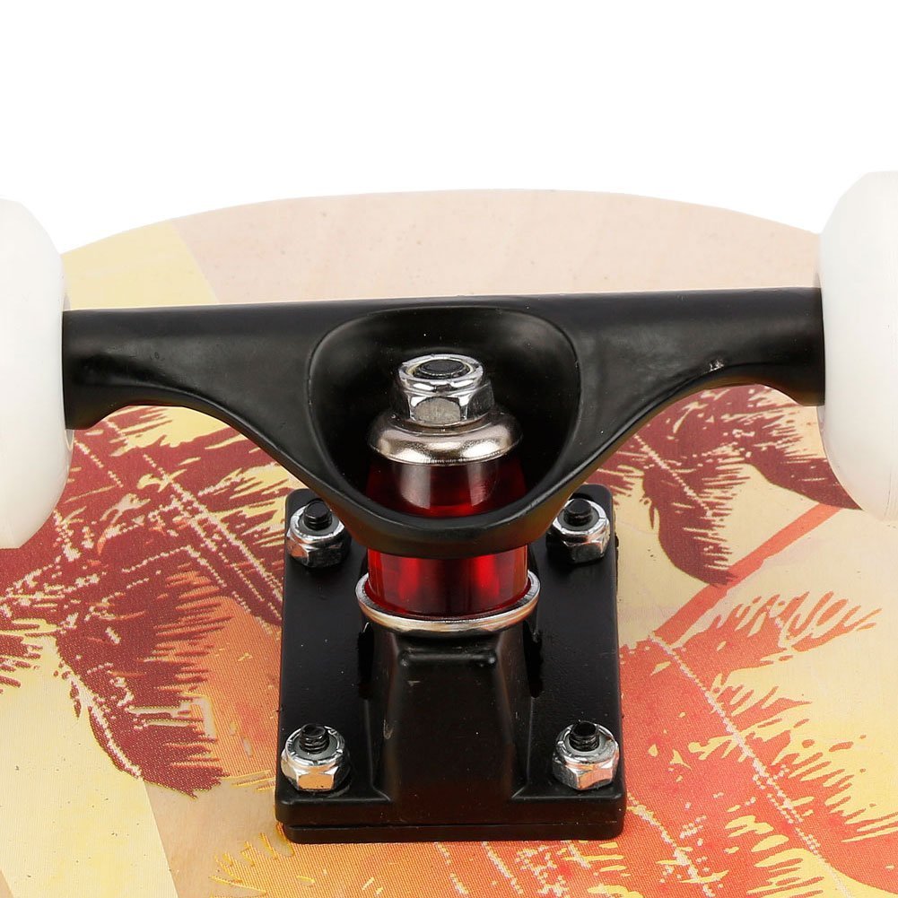 FunTomia Skateboard monopatín FunTomia con rodamientos y Rodillos de dureza 100A - Hecho con 7 Capas de Madera 100% Arce Canadiense