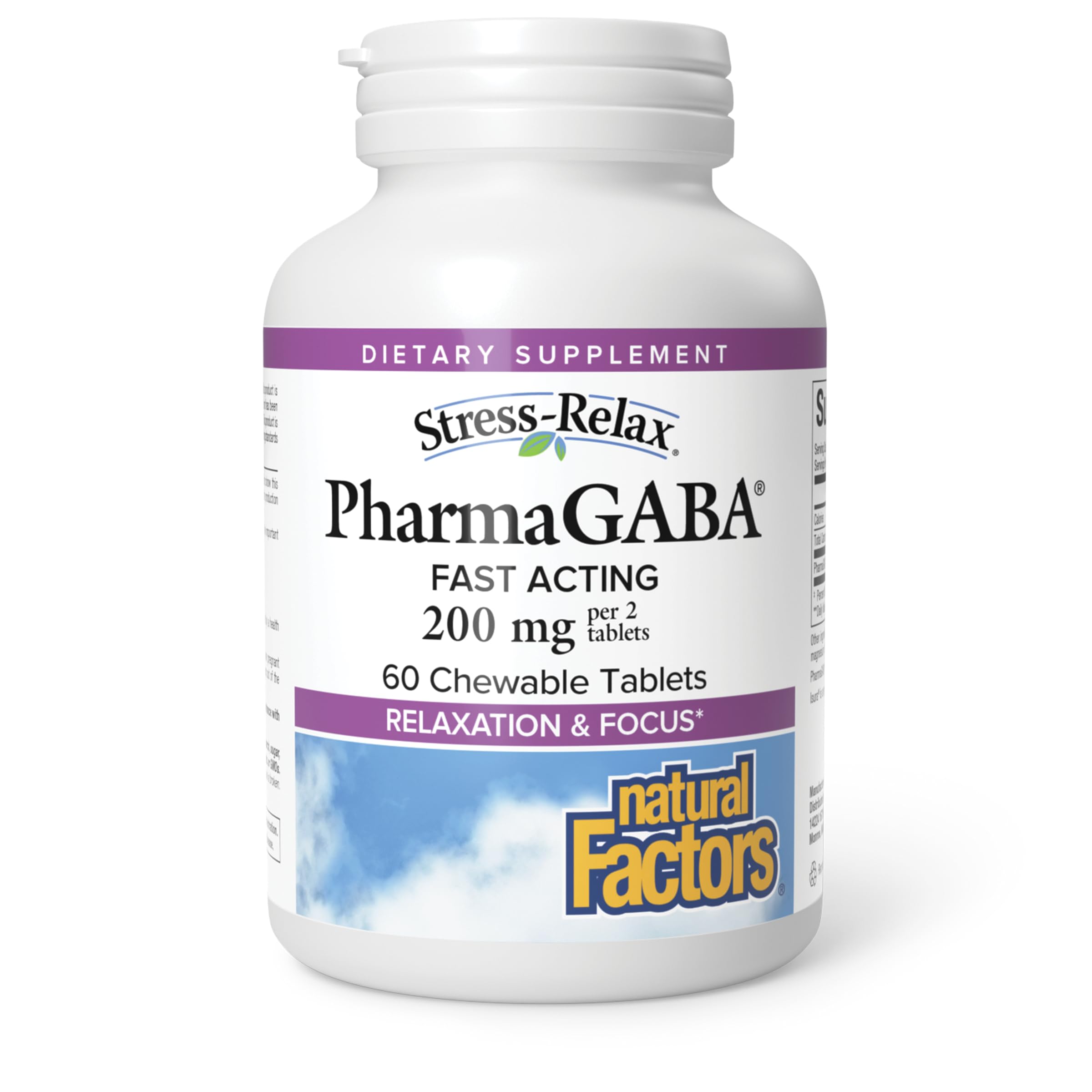 Natural Factors Gaba Stress Relax 100 Mg Chewable 60 Tablets