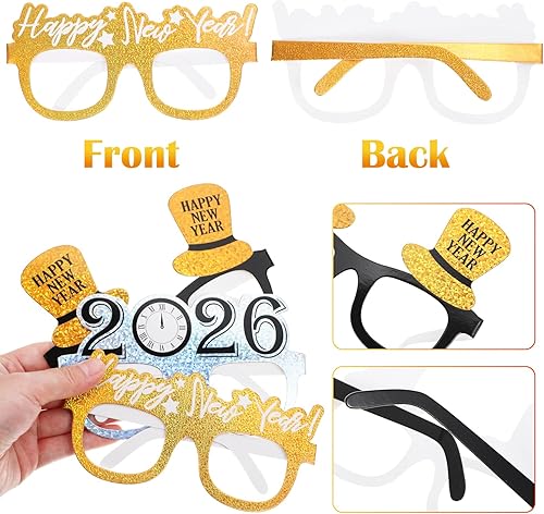 Miniatura 2 de Amosfun Gafas de Año Nuevo para fiesta de Año Nuevo, regalos de fiesta de celebración para decoración de fiesta de Año Nuevo 2024, paquete de 9