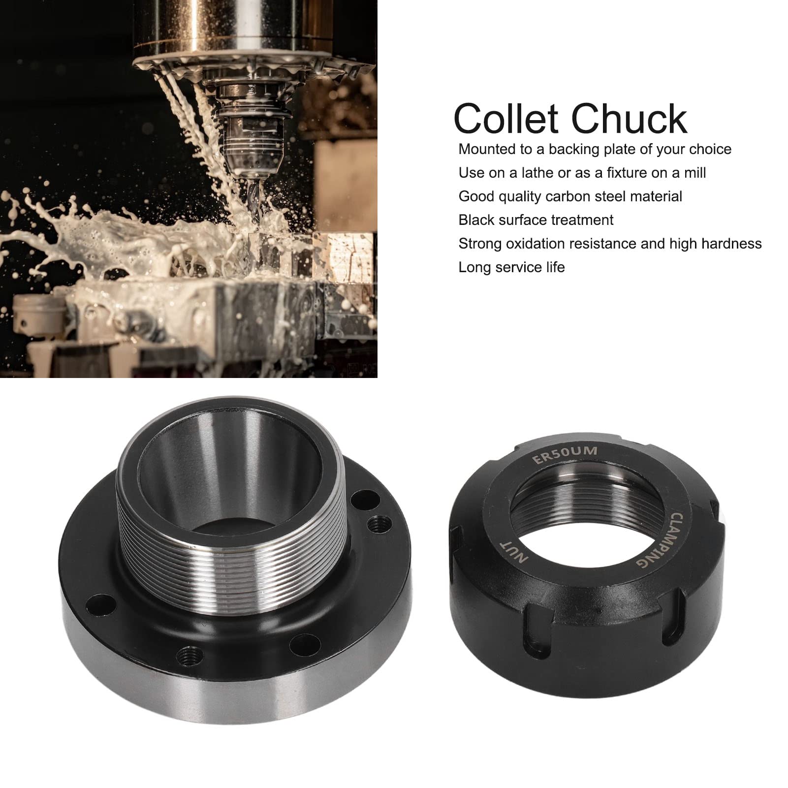 Collet Chuck ER50 100mm Diameter 7 Holes Carbon Steel For Lathe CNC Milling - View #13