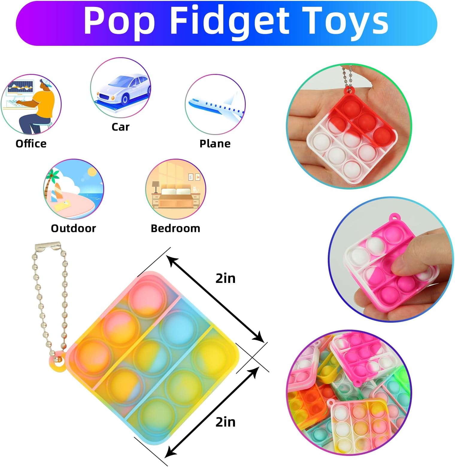 57PCS Party Favors for Kids,Fidget Toys Bulk Its Birthday Party Favors for Toddlers Adult, Small Classroom Prizes Box Fidgets Toys for Kids, Goodie Bag Stuffers, Treasure Chest, Bubbles Poppers