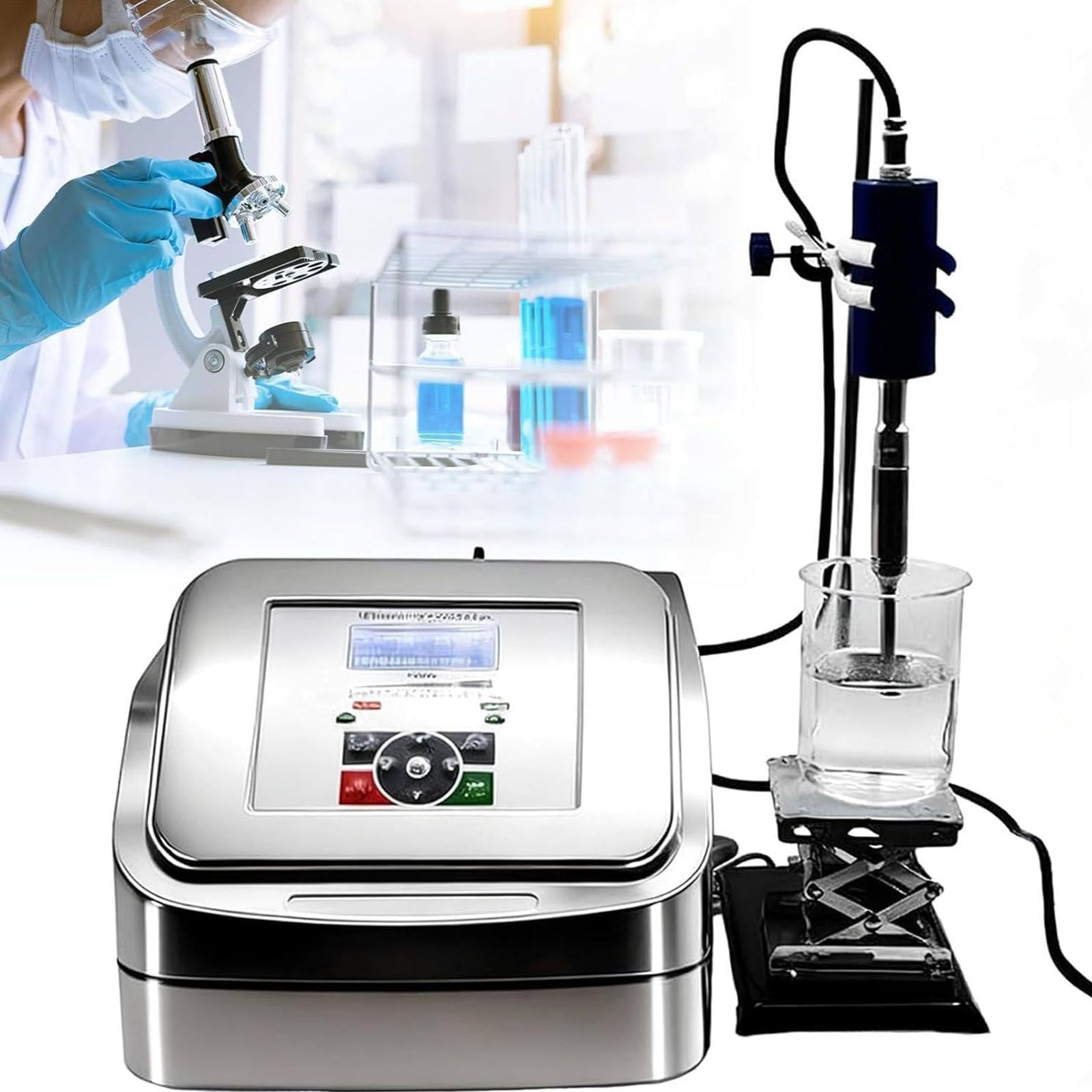 Drmoxin High Speed Ultrasonic Homogenizer,800W Ultrasonic Homogenizer, Working Frequency 20khz,with Titanium Probe,for Liquid Emulsification and Homogeneous Dispersion 10mmprobe
