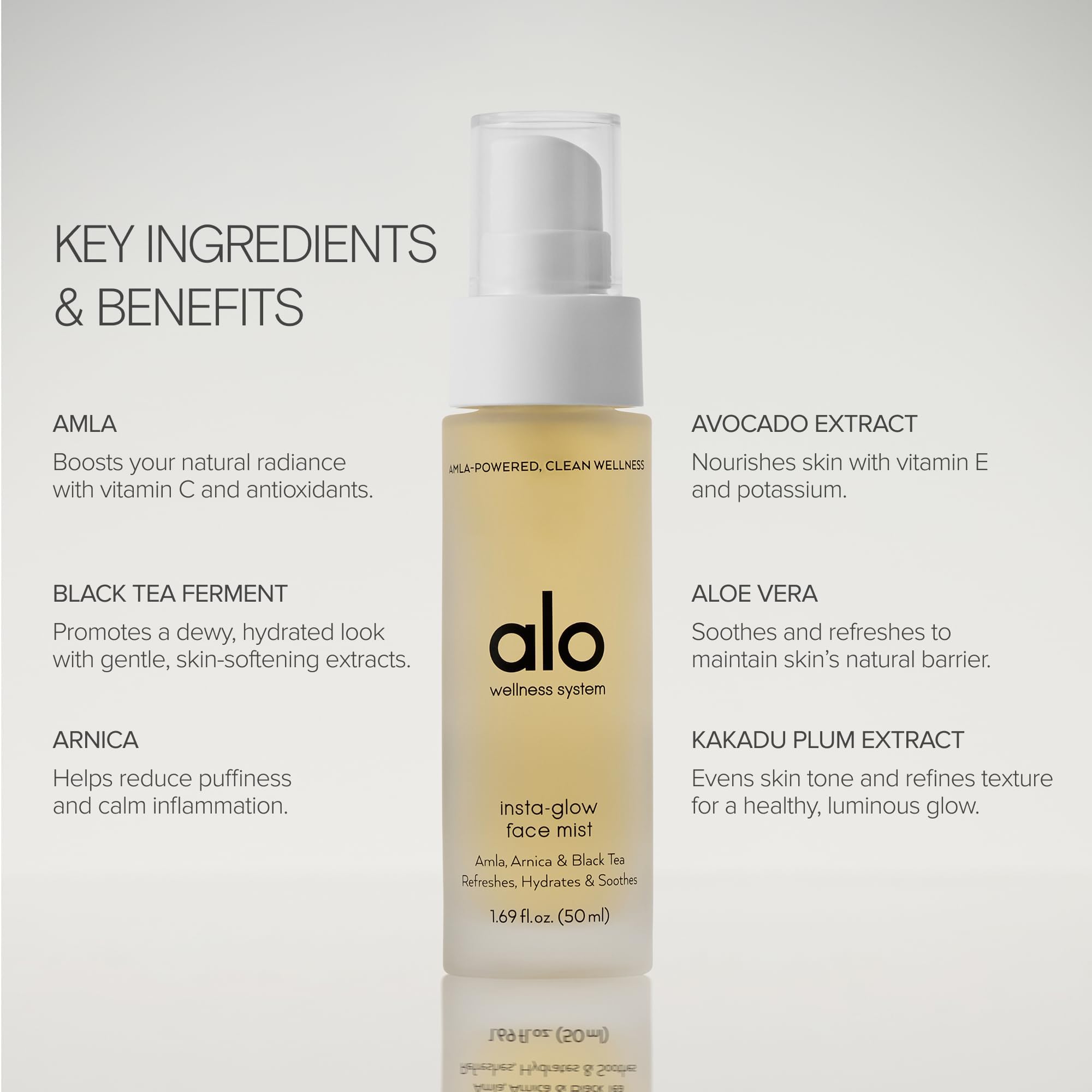 ALO Yoga Insta Glow Face Mist - Restores Moisture and Leaves Skin Looking Fresh, Dewy, Brighter and Radiant - 1.7 Fl Oz