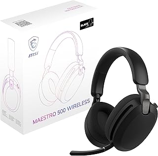 msi Maestro 500 W Black Gaming Headset – 40mm Neodymium Drivers, Omni-Directional Mic, Noise Cancelling, Lightweight Comfort, Foldable, Cross Platform Connectivity
