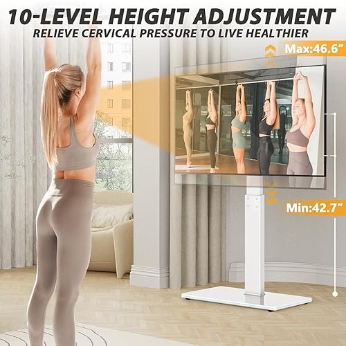 Miniatura 28 de TAVR - Base universal para TV de piso para televisores de 32 a 70 pulgadas de hasta 110 libras con soporte giratorio de altura ajustable, base de