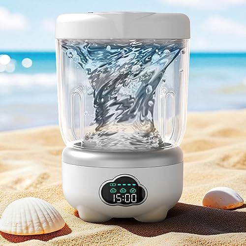 Miniatura 6 de Diydeg Portable Mini Washing Machine, 3000mAh Rechargeable Cordless Underwear Washer, Small Foldable Compact Washer with 3 Modes for Home, Travel,