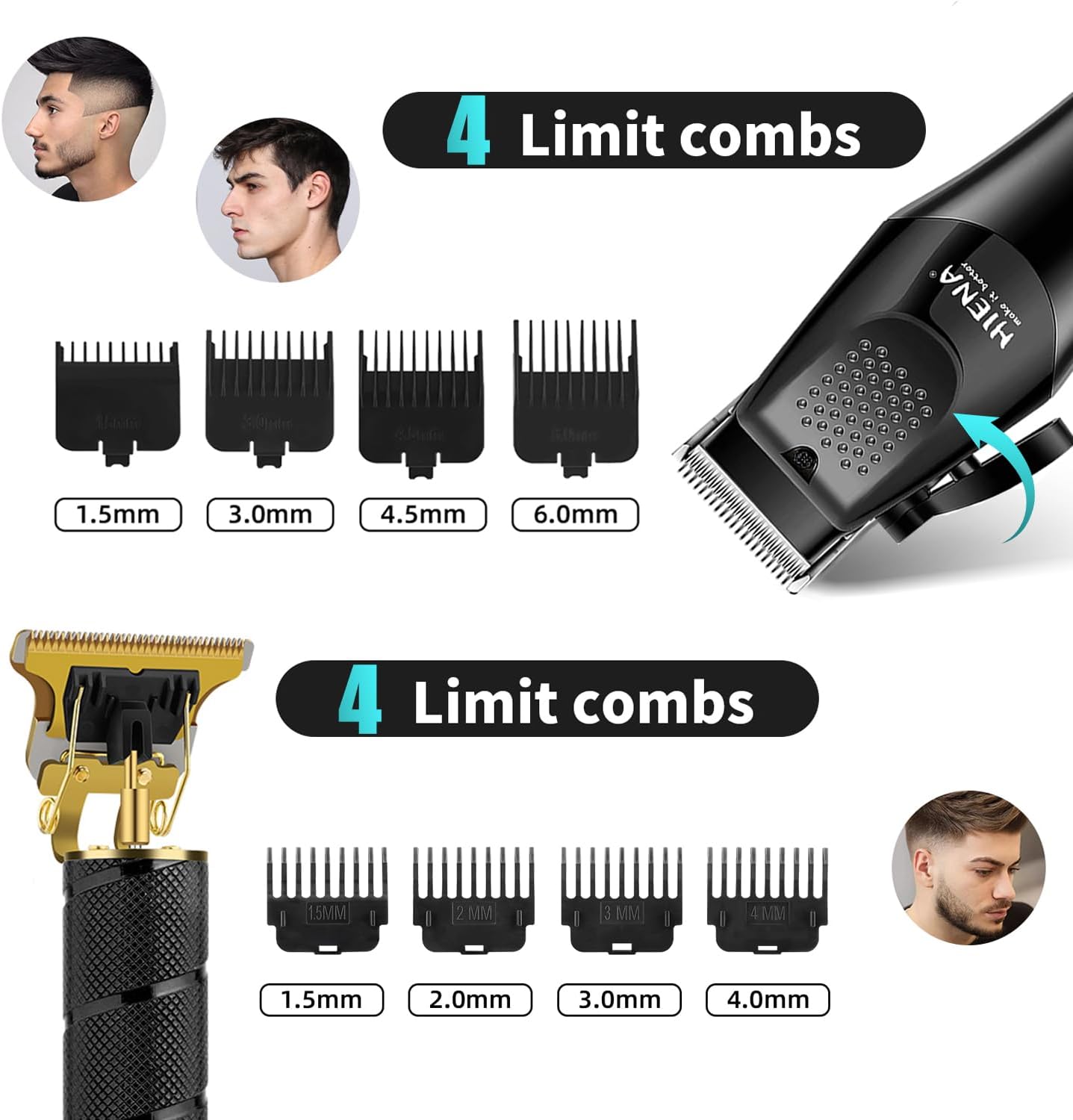 Hair Clippers for Men Professional, Barber Clippers and Trimmers Set, Cordless Hair Trimmer, Foil Shaver, Nose Hair Trimmer, Barber Kit, Haircut Kit