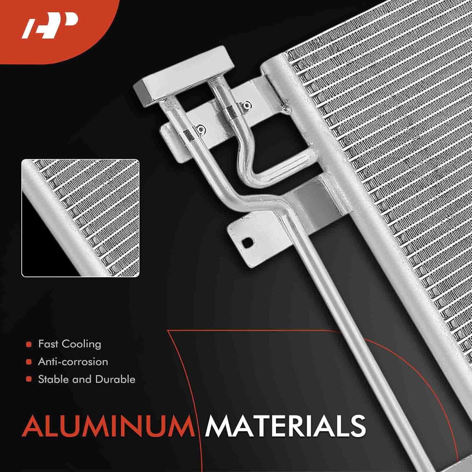 A-Premium Air Conditioning A/C Condenser Compatible with Dodge B150 B250 B350 1982-1994, B1500 B2500 B3500 1995-1997 & Plymouth PB150 PB250 PB350 1981-1983