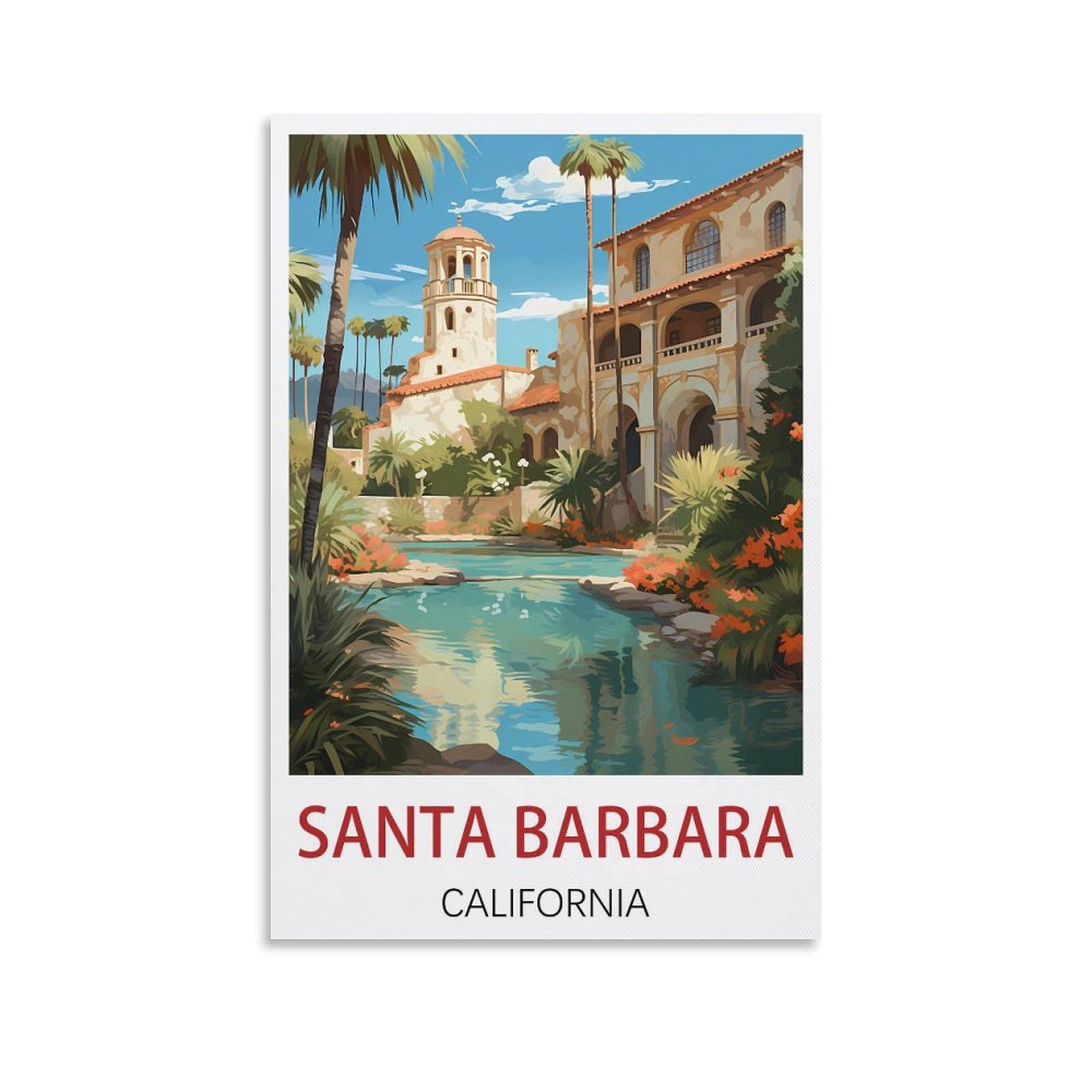 Metal Tin Sign Plaque Poster,Santa Barbara,Art Plaque Poster Wall Decor for Home Tool Room Bar Club Restaurant Cafe 30x40cm