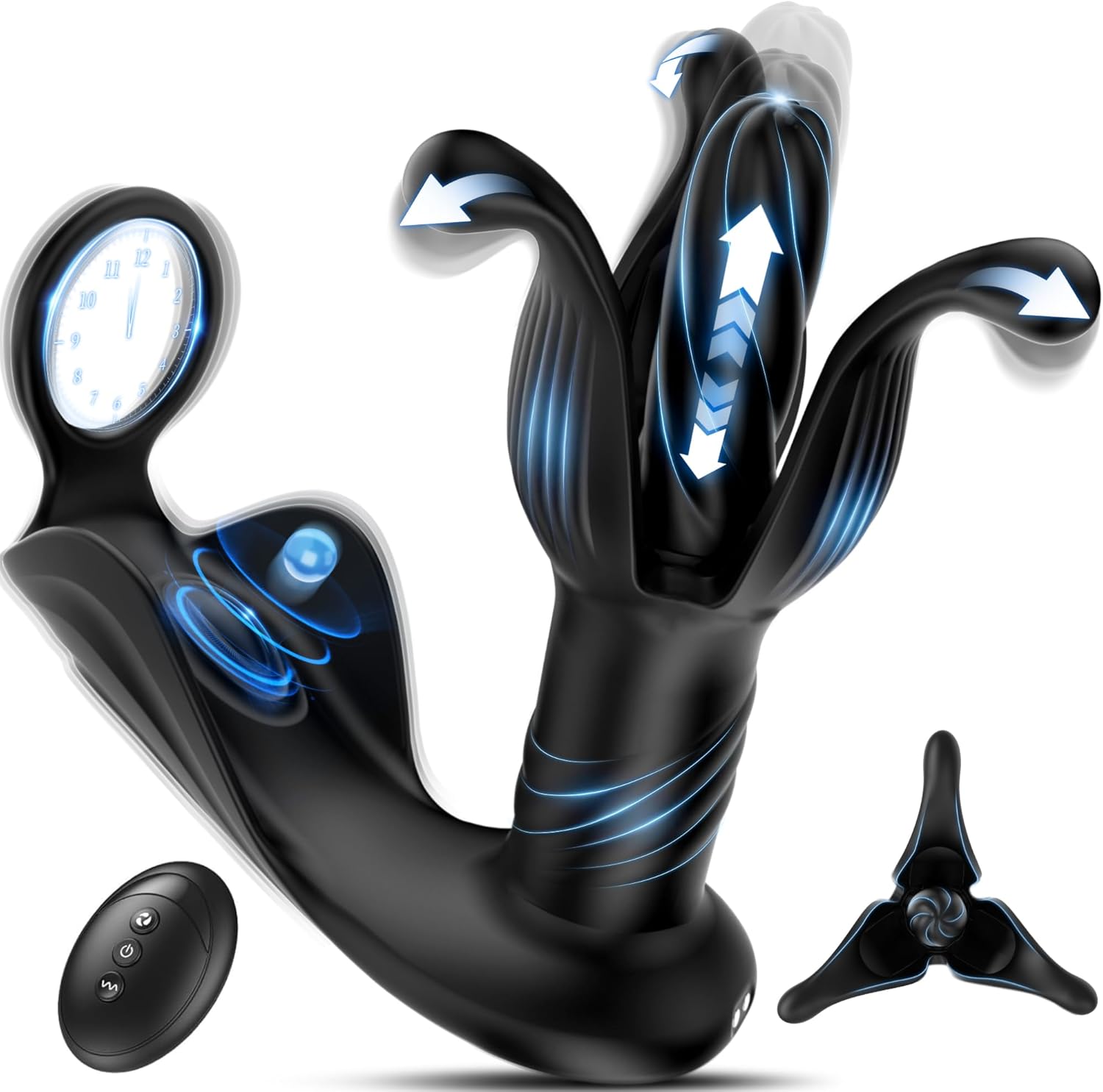 Prostate Massager Anal Toys, BEISAR Butt Plug Male Sex Toys for Men Sex Toy Anal Plug Adult Toys with 9 Tension Shock Flapping Thrusting Vibrating Cock Ring Anal Vibrator Dildo for Men S&M Paddles - Amazon product rated Grade B
