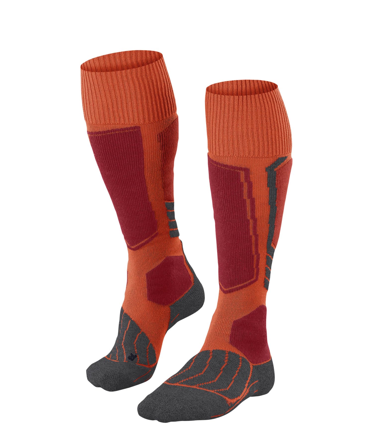 FALKE Men's SK1 Comfort M Kh Wool Silk Warm Thick 1 Pair Skiing Socks, Orange Flash 8288, 5.5-7.5