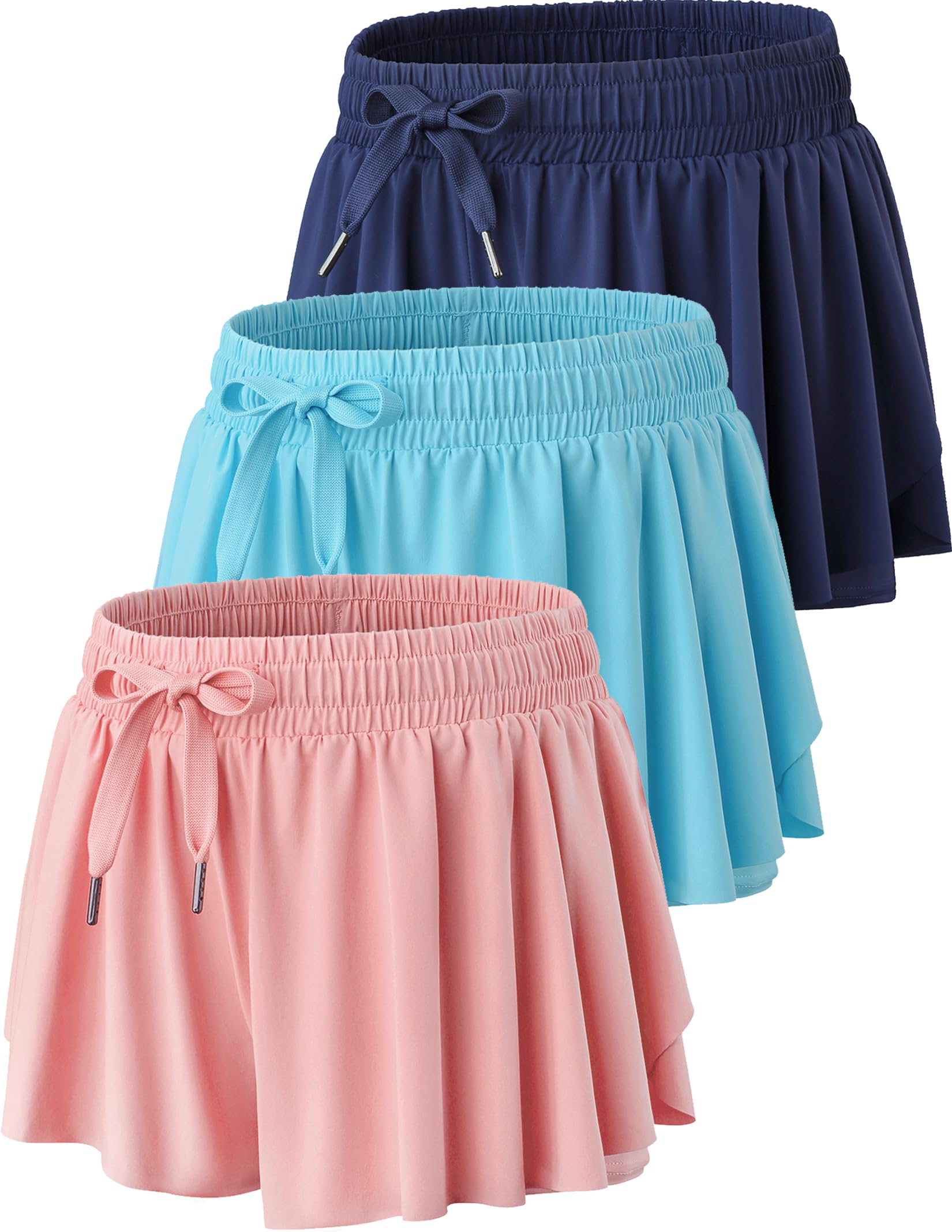 Shorts Rodados 2 Em 1 Para Meninas - Com Forro Elastano E Bolsos
