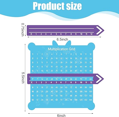 Miniatura 2 de Outus 12 tablas de multiplicación deslizables para educación con ventana de visualización para aula, suministros para profesores, estudiantes de