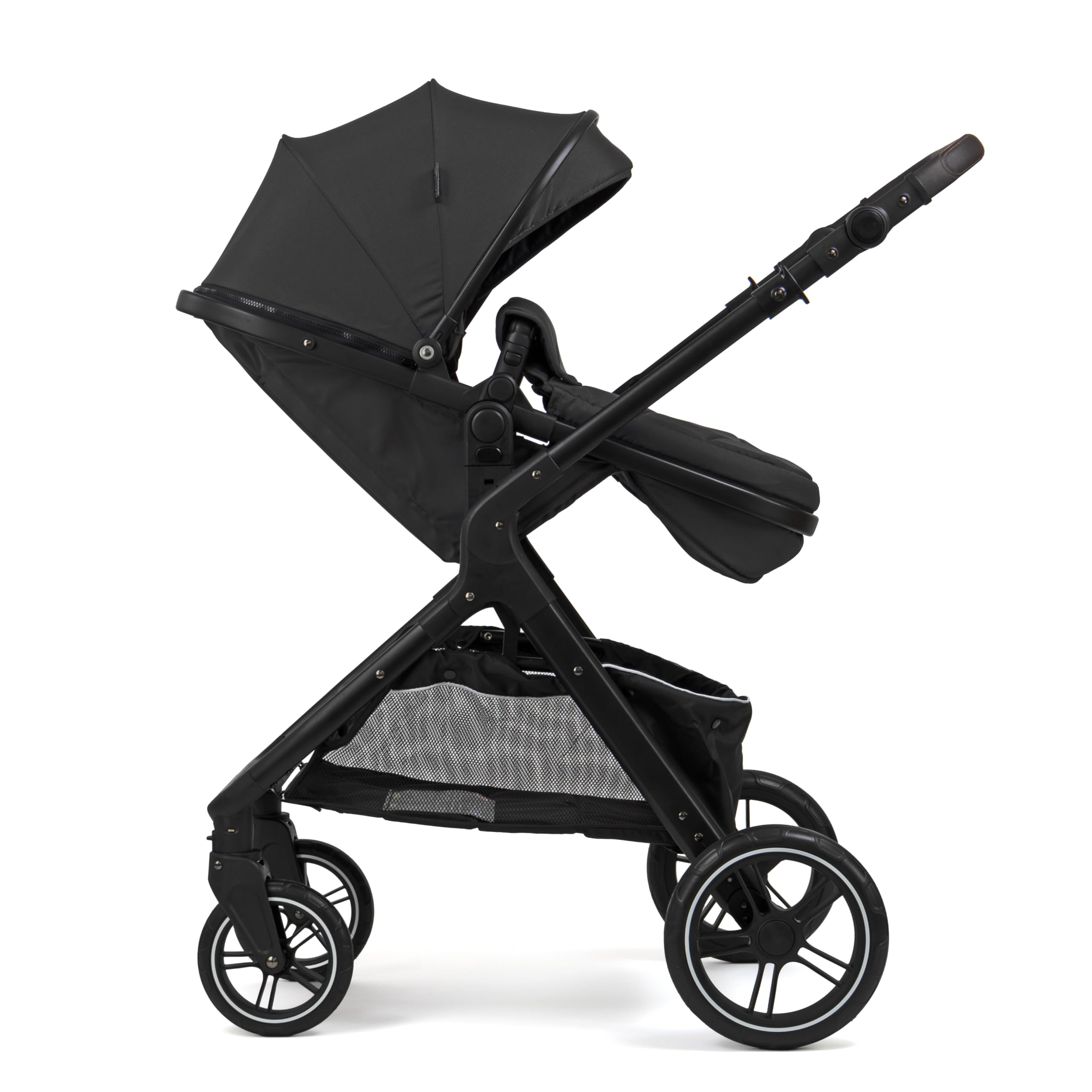 Pixini Nelio Kinderwagen Set 3in1 (schwarz) mit großem Zubehörpaket