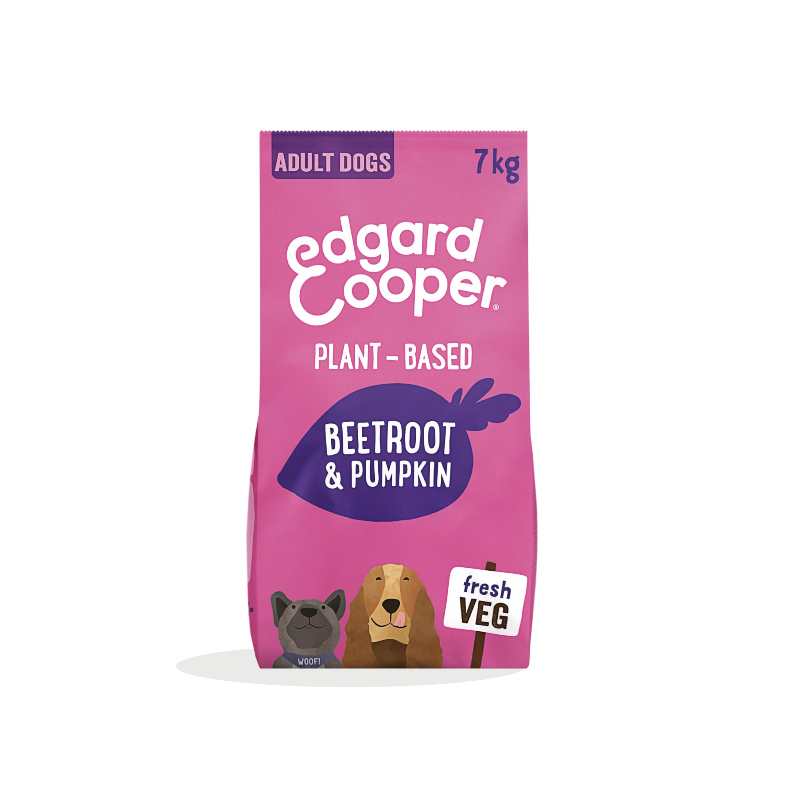Edgard & Cooper Grain Free Dog Food Dry, 100% Plant-Based (Beetroot&Pumpkin 7kg), Natural Kibble Dry Dog Food for Adult Dogs, Hypoallergenic, Vegan Protein, No Added Sugar