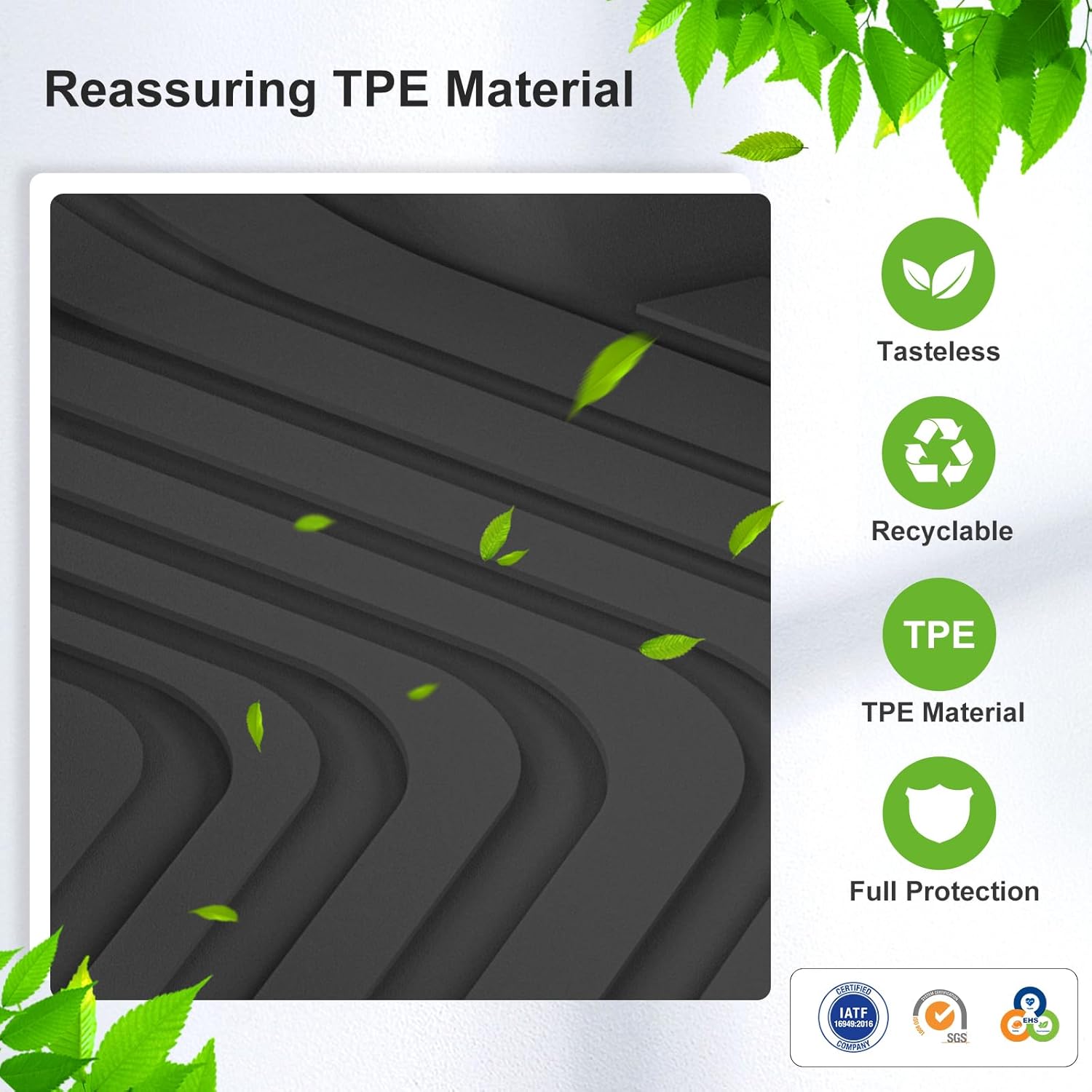 SMABEE Floor Mats for Acura RDX 2019-2026 All Weather TPE Floor Liners 1st and 2nd Row Car Mats Accessories Interior Black - Image 6