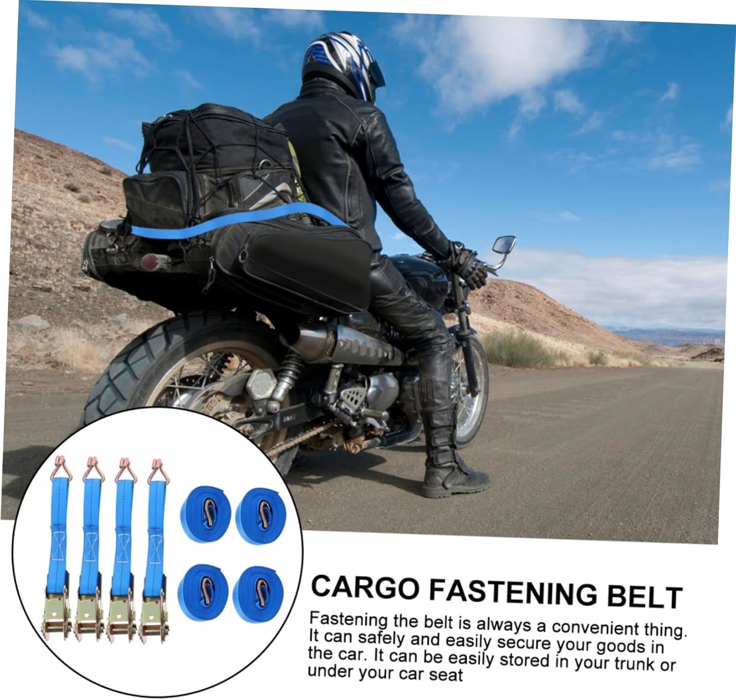 4pcs Cargo Binding Device Luggage Strap for Secure Tie Down Wide Easy to Operate Suitable for Outdoor Use Protects from Damage