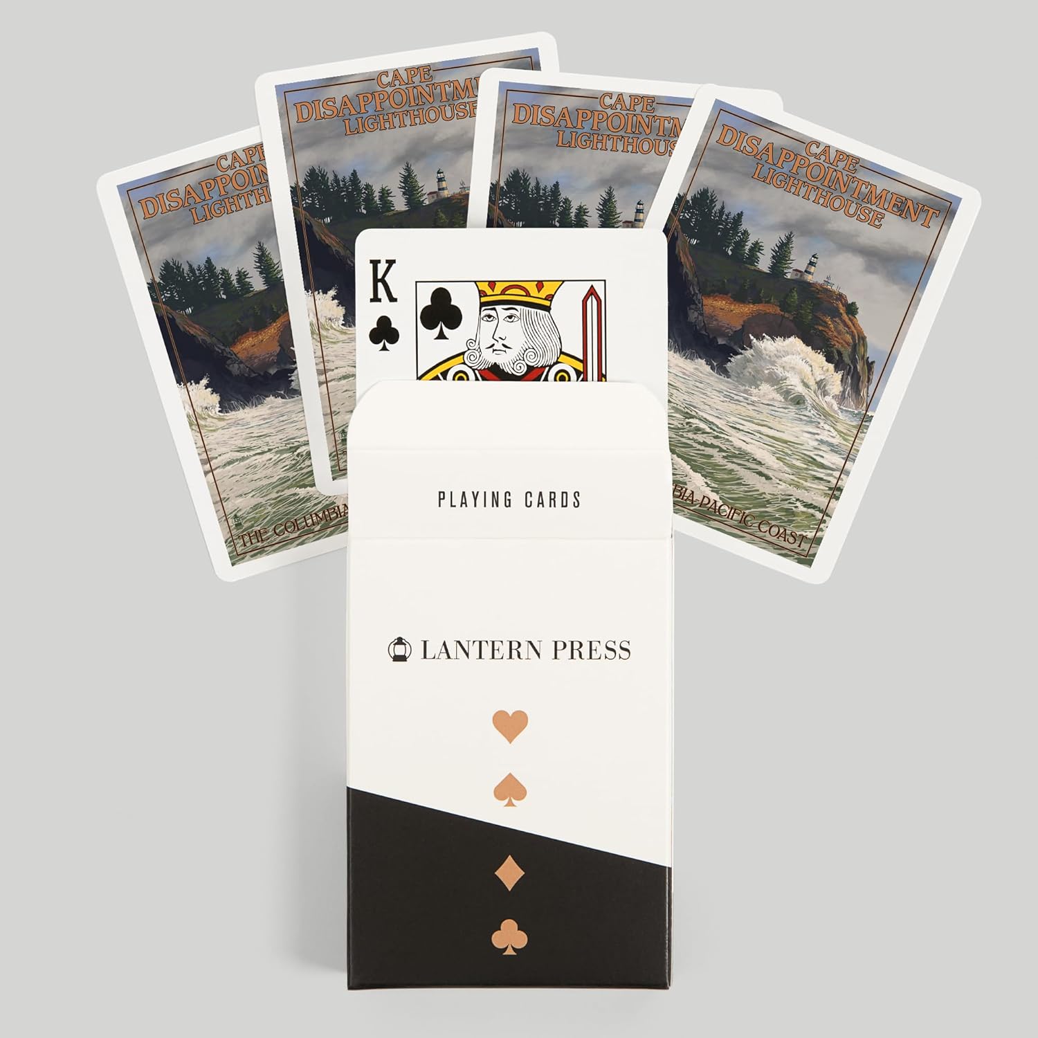 Lantern Press The Columbia-Pacific Coast, Washington, Cape Disappointment Lighthouse, 52 Playing Cards for Adults, Poker Size Card Deck