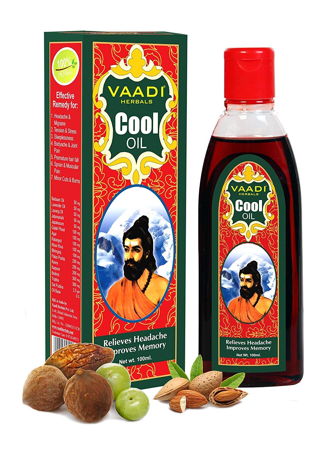 Vaadi Herbals Blend Of Triphala And Almond Herbal Oil Hair Treatment - Keeps The Hair Cool Helps In Growth - Relieves Headache - Reduces Body Ache - Prevents Premature Hair Fall - All Natural
