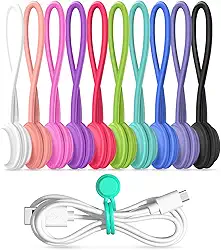 Abraçadeiras magnéticas, 10 peças, organizadores de cabos reutilizáveis, cabos USB, mantenedor de cabos, cintas, clipes de marcador, quadro branco, aviso, ímãs de geladeira para escritório, escola, organização doméstica