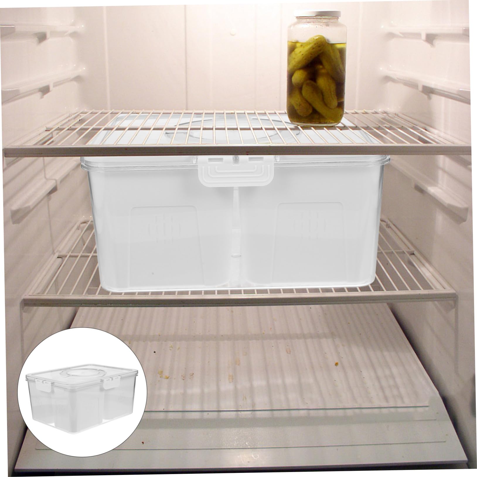 Kühlschrank-organizer mit Deckel Transparent Lebensmittelbehälter Fächer Abtropfschale für Obst und Gemüse Kunststoff-kühlschrankbox für Einfache Aufbewahrung