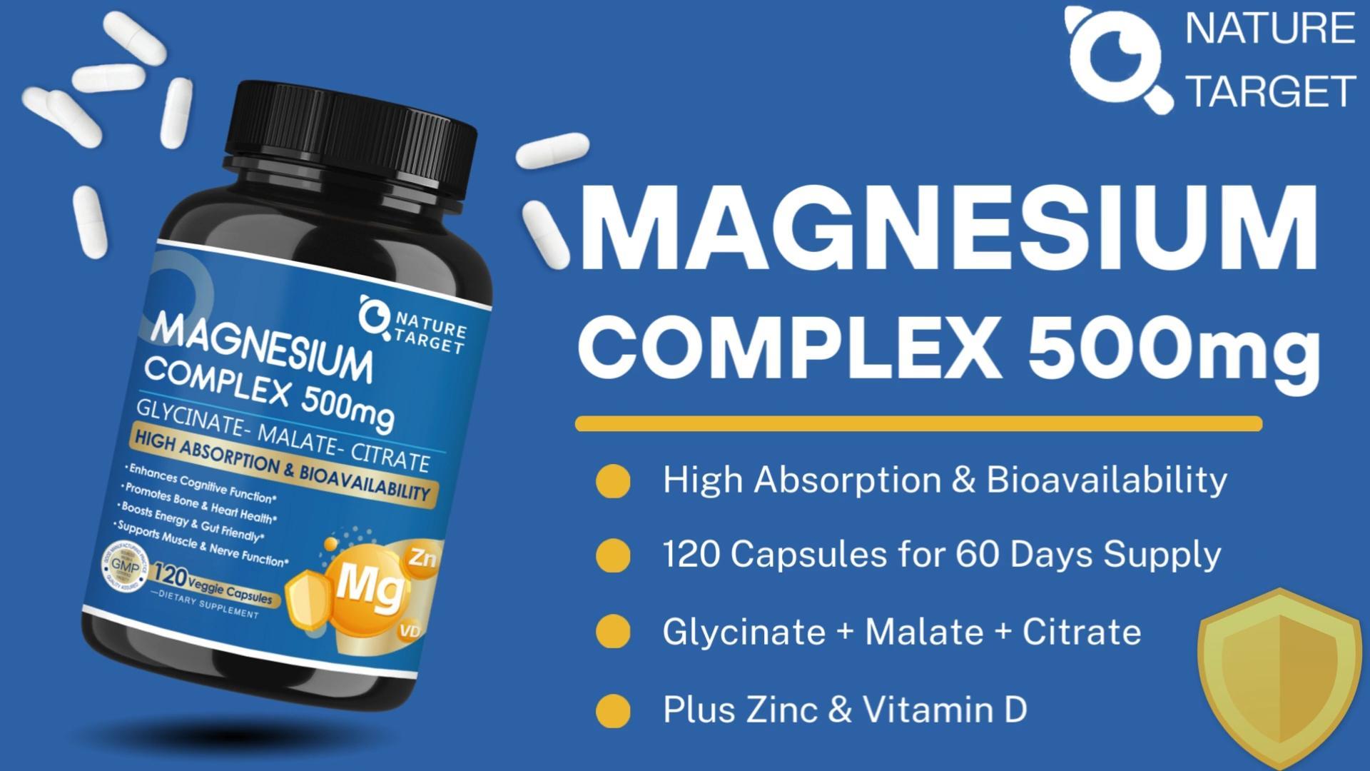 Amazon.com: NATURE TARGET Triple Magnesium Complex 500mg, 120