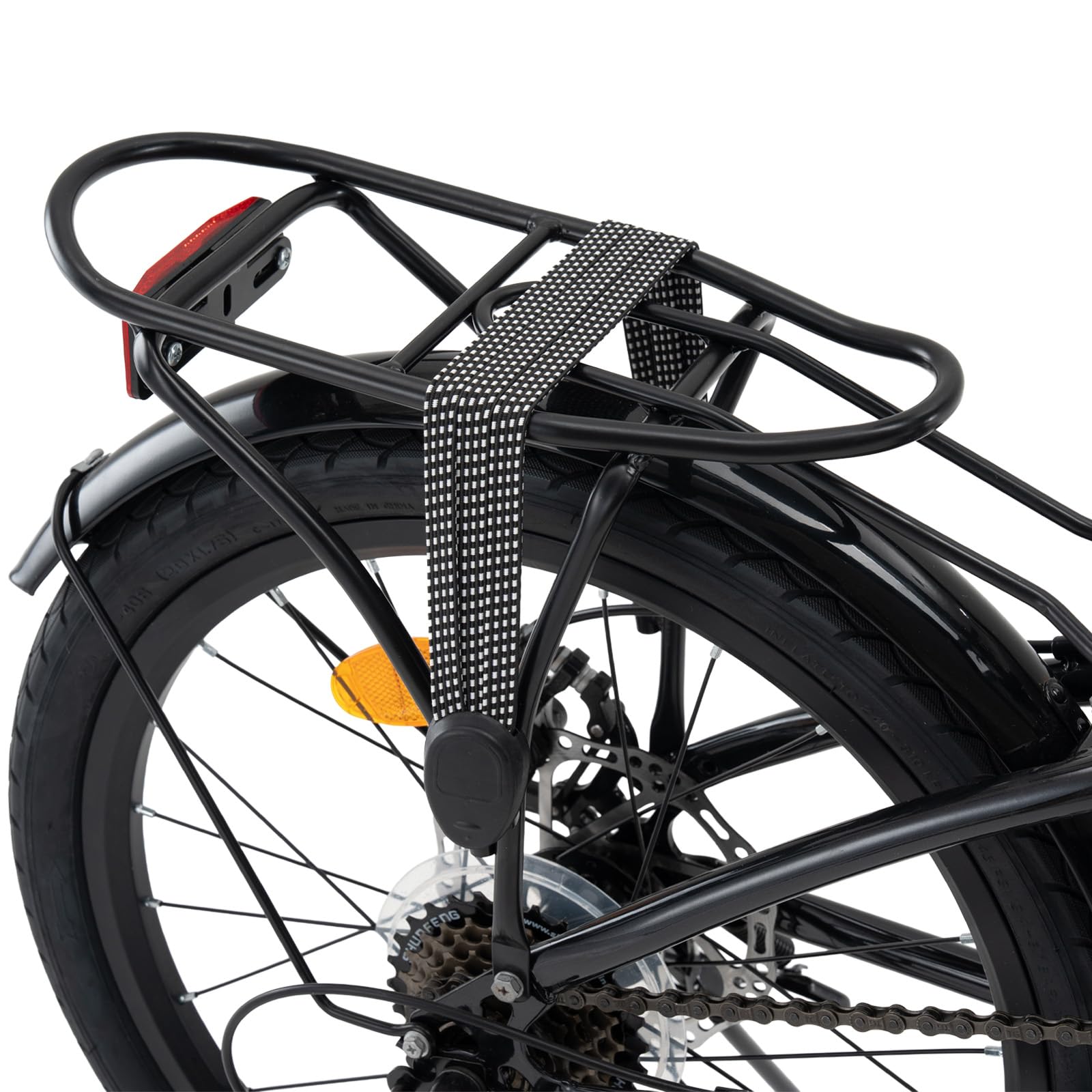 ROCKBROS SKN Vélo Pliant 20 Pouces, Tourney 7 Vitesses, Frein à Disque Mécanique, Cadre Hi-Ten Acier Léger 15,6kg, Vélo de Ville avec Garde-Boue et Porte-Bagage, pour Vélotaf 140–185 cm