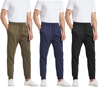MLYENX 2/3 Pack Fleece Sweatpants for Men Active Athletic Comfy Mens Jogger Pants with Pockets