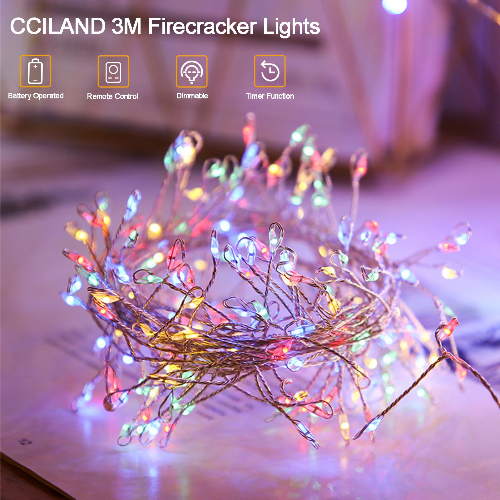 Ghirlanda Luminosa LED 20m Con 200 Luci | Filo Di Rame Multicolore | Telecomando E Timer