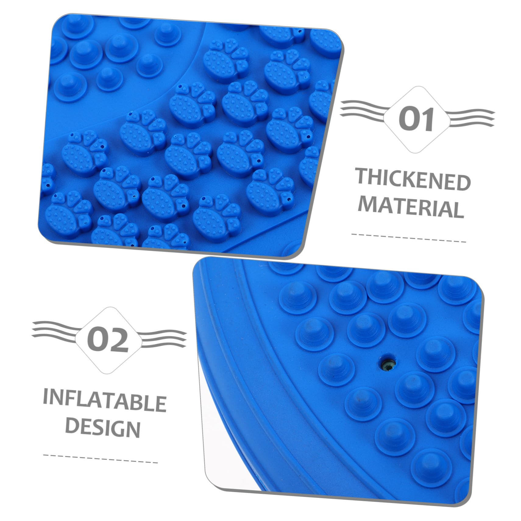ABOOFAN Coussin Équilibre Gonflable pour Yoga et Massage des Tapis Air Épais avec Surface Texturée Support Jogging Stationnaire pour Hommes et Femmes Bleu avec Pompe Incluse