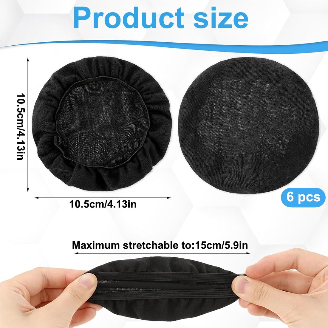 Housses de Casque Extensibles Lavables en Tissu Flexible, Protection contre la Sueur pour Salle de Sport, Jeux (Noir)