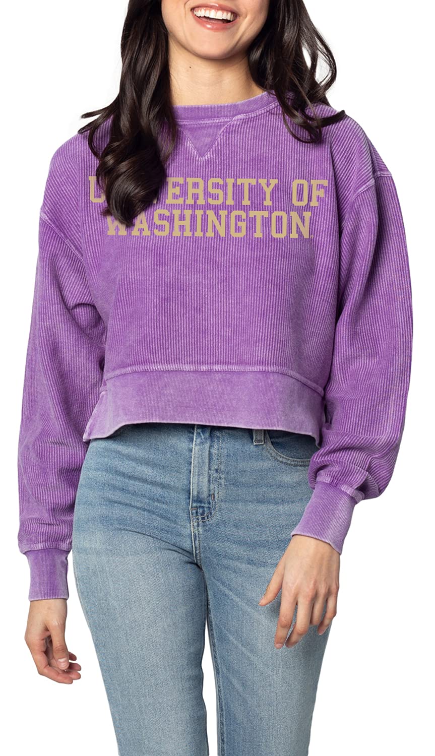 chicka-d NCAA womens Corded Boxy Pullover