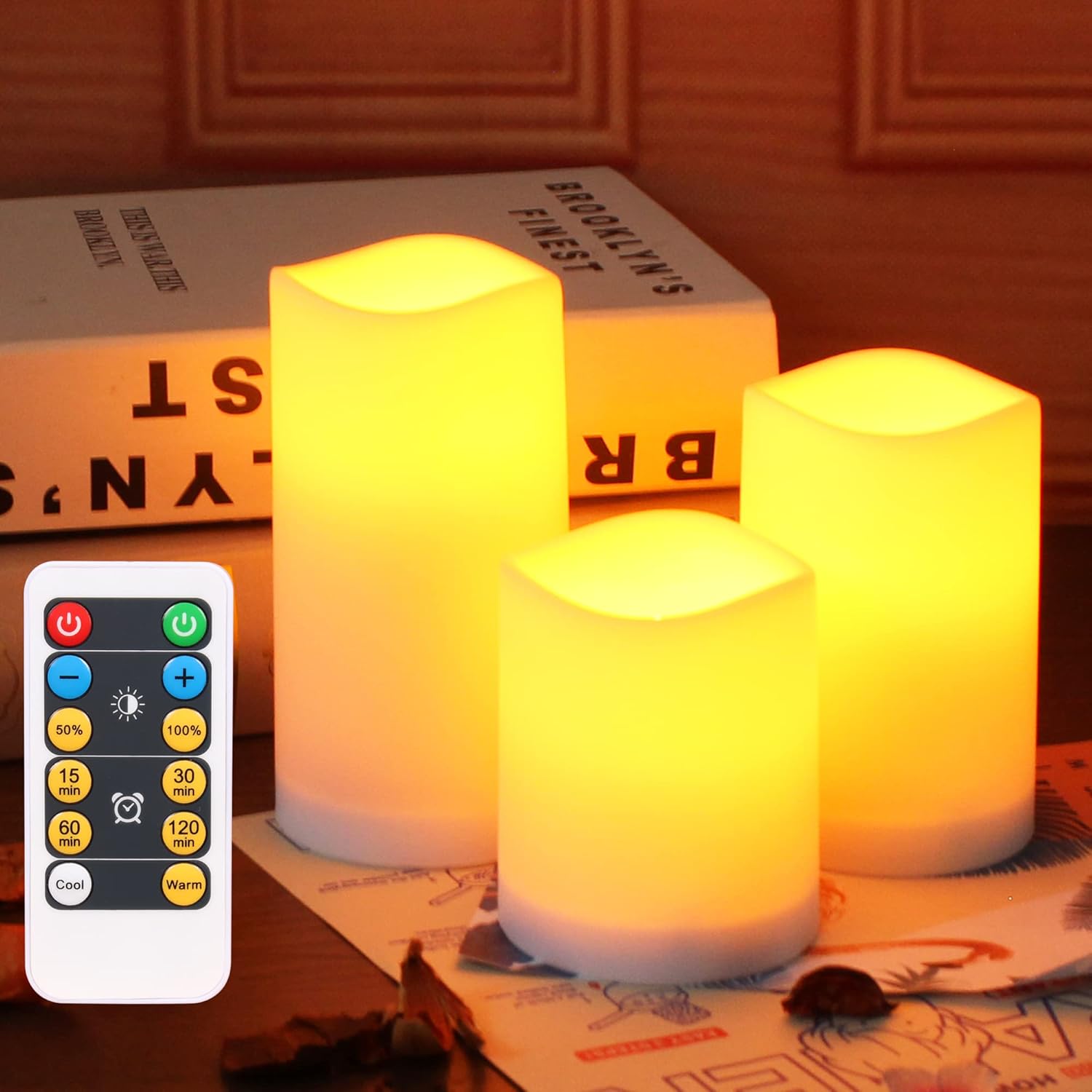 yucanucax Candles with Timer,LED Flickering Candles with Remote Control