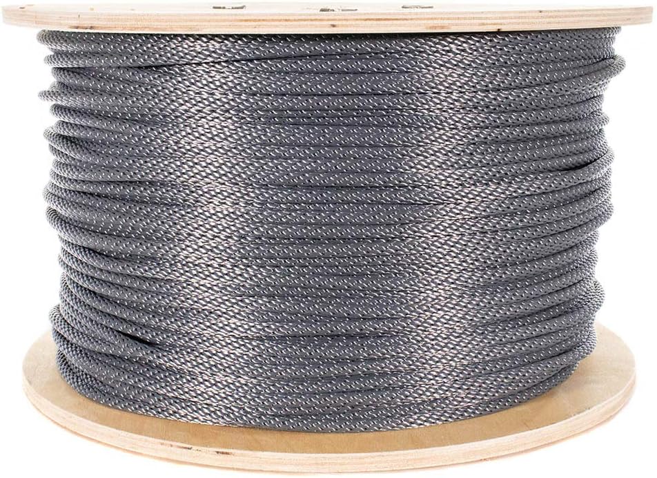 Rope and Cord Solid Braid Nylon Galvanized Cable – Multi Use Rope Holds 3,500 lbs-13,000 lbs! – Black 1/4 in x 100 ft