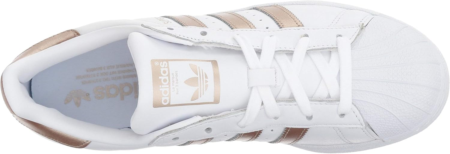 adidas Women's Superstar Shoes 5 White/Cyber Metallic/White