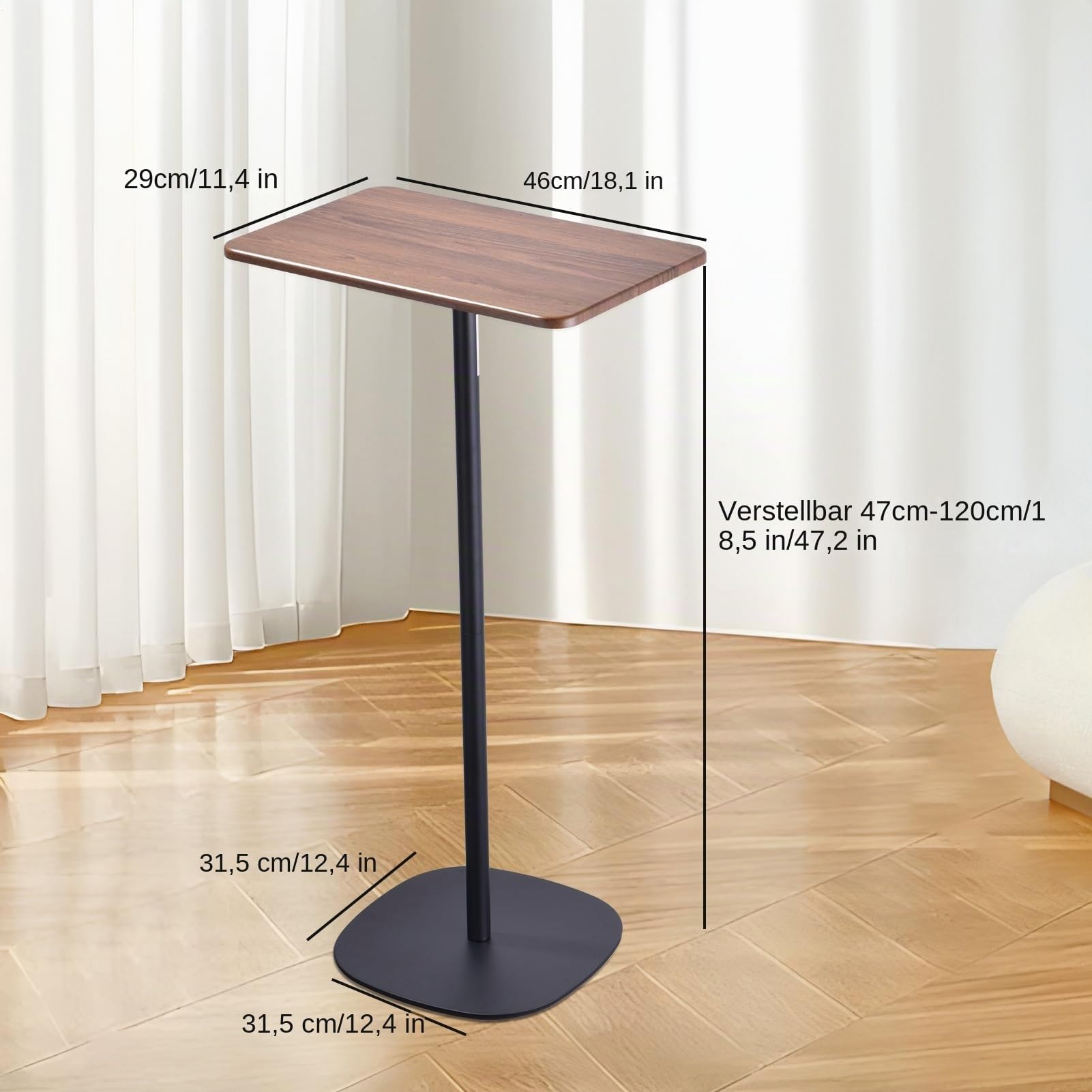 Stehpult Höhenverstellbar, Schreibtisch Mobiler Stehtisch Mit 46–120cm Laptop Ständer Mobile Schreibtisch Verstellbarer Beistelltisch Für Studienarbeiten, Beistelltisch Für Schule, Büro, Kirche
