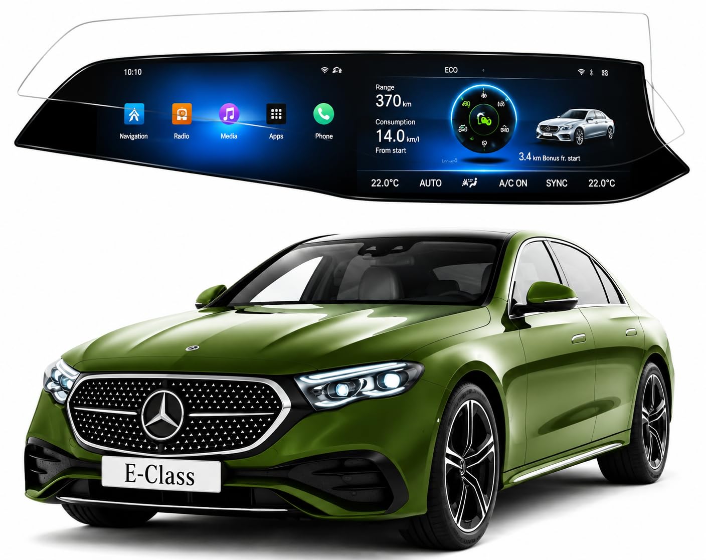 Screen Guard For MERCEDES BENZ E CLASS || 14.4 Inch Infotainment Touchscreen 9H Hardness Screen Protector Not a Tempered Glass-image-27