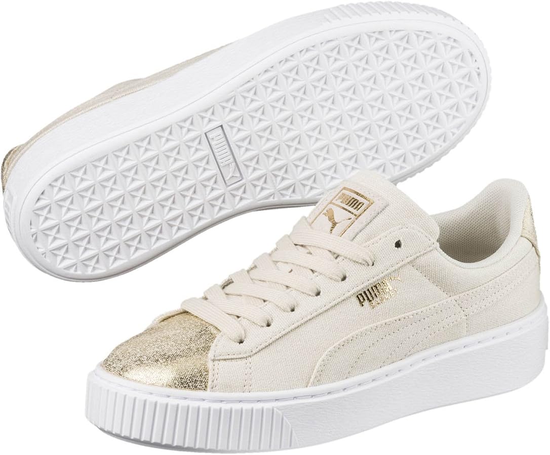 puma platform core white gold
