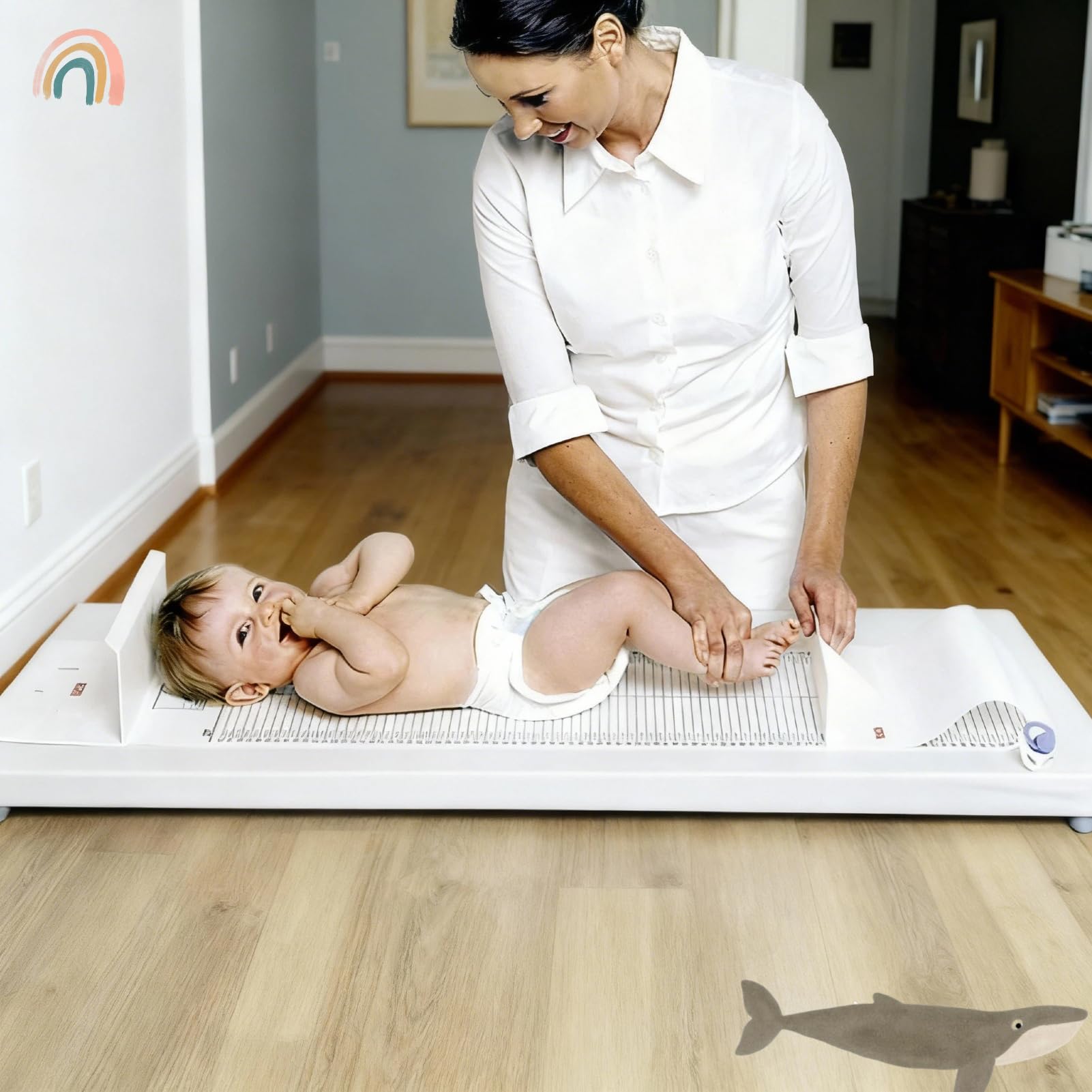 Medidor de Altura, Regla de Medición Enrollable y Plegable para Niños Recién Nacidos con Precisión en CM y Pulgadas, Material Suave y Lavable para Guardería o Hogar