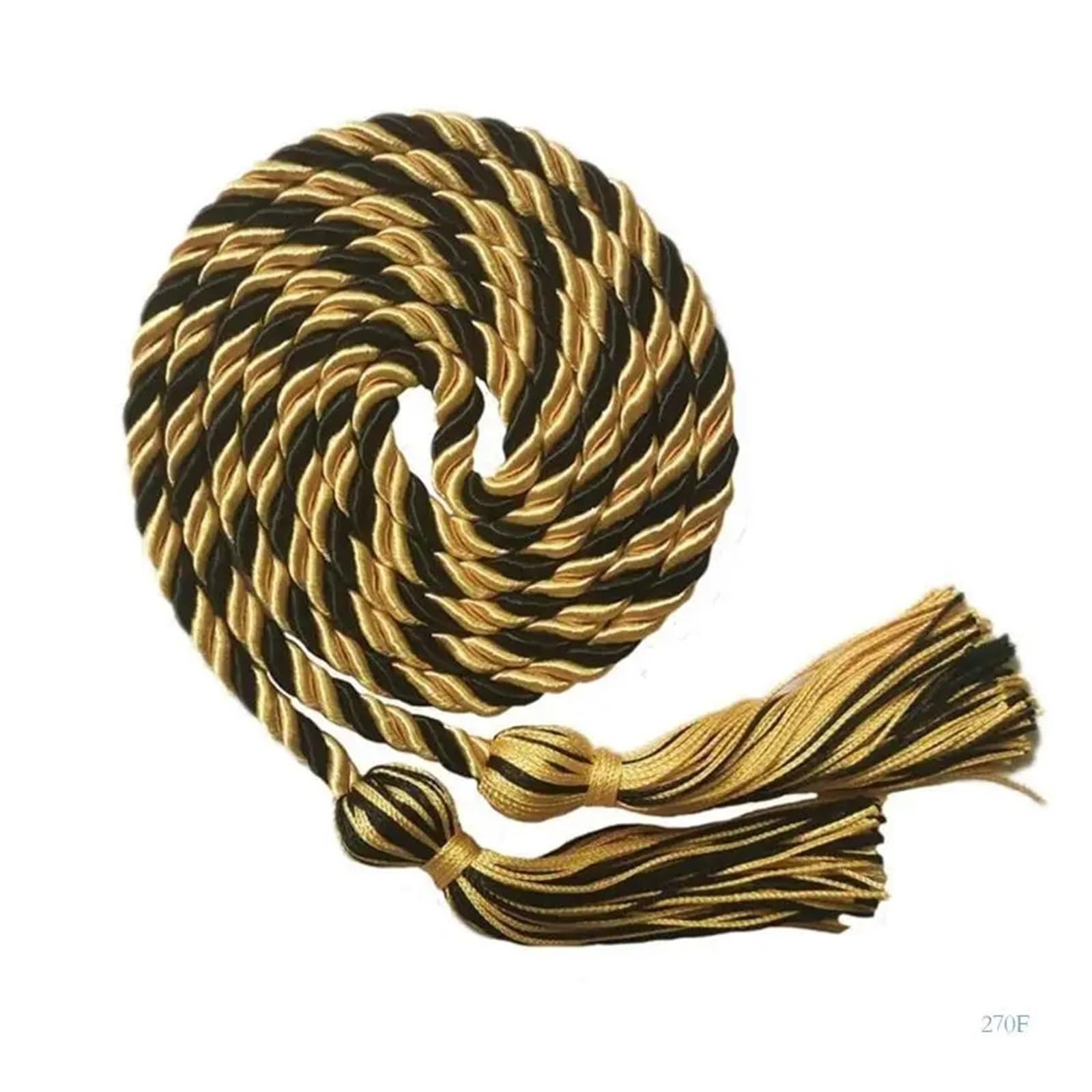 Tassel Graduation 10Pcs Graduation Honor Cords with Matching Tassels, Decorative Grad Cord Tassels for College Graduation Ceremony for Graduate Ceremonies and Memorials(Gold x black)