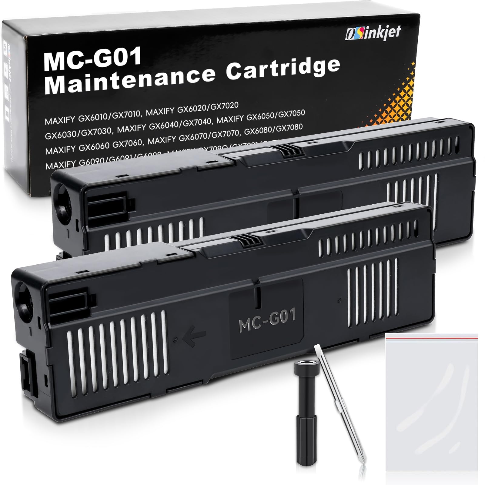 Osinkjet MC-G01 Maintenance Cartridge Compatible for Canon MAXIFY GX7021 GX6021 GX7020 GX6020 GX6010 GX7010, Cartucho De Mantenimiento MC-G01 Maint.