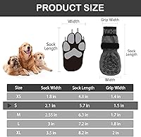 Vista 2 de PAWCHIE Calcetines antideslizantes para perros para suelo de madera dura con correa para interiores, protector de patas de punto, control de tracción