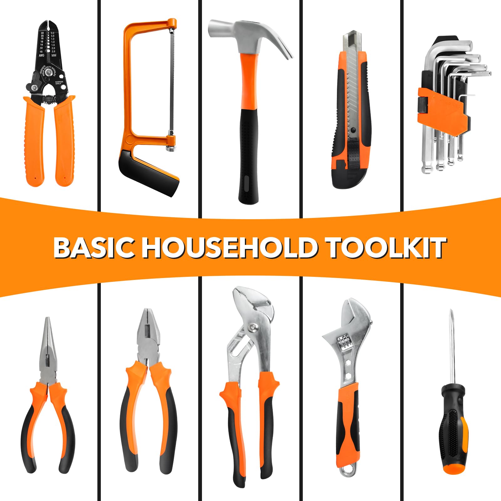 Juego de herramientas de 157 piezas, kit general de herramientas de mano para el hogar para hombres y mujeres, kit de herramientas de mano para bricolaje en el hogar, caja de herramientas de