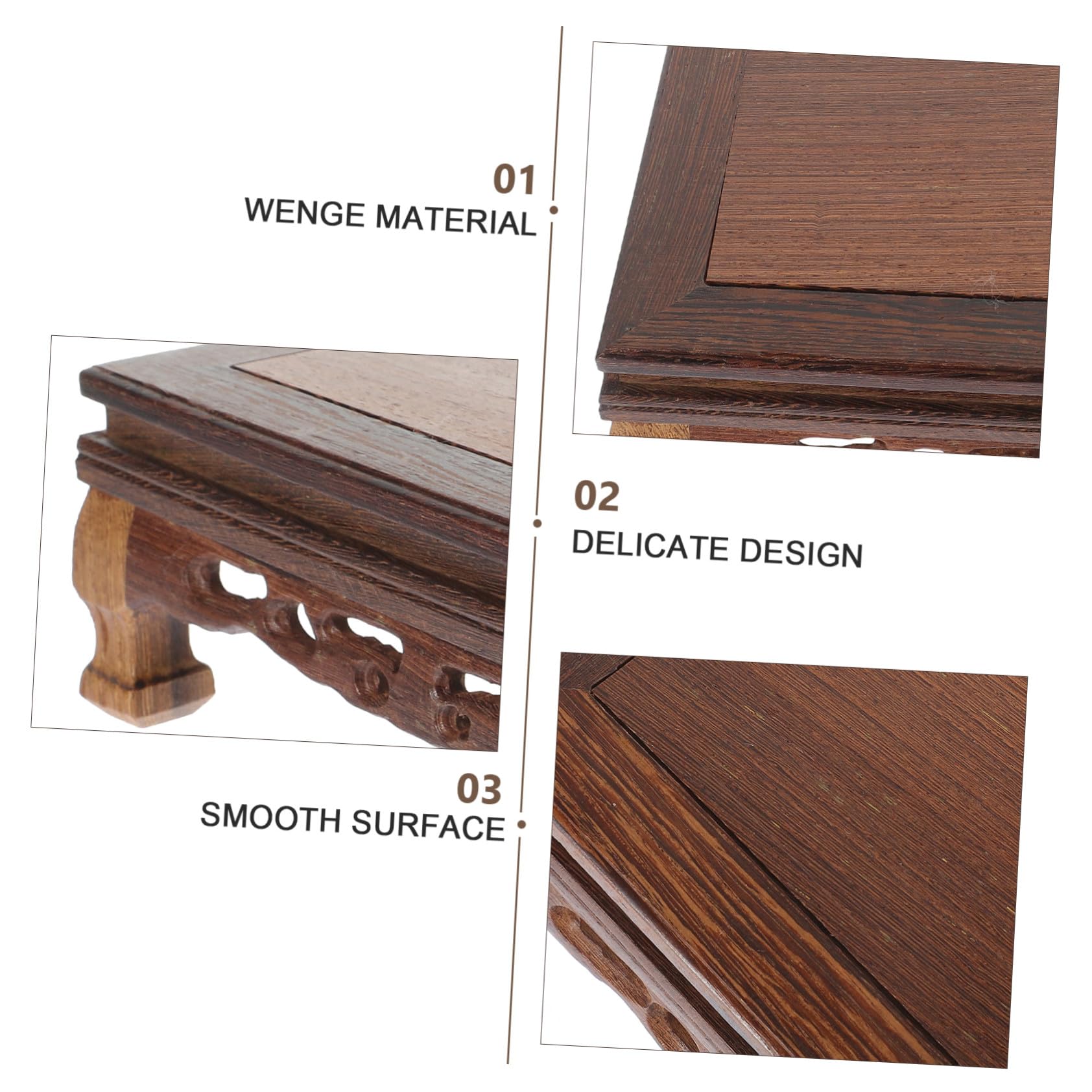 Antiker Präsentationssockel aus Wenge Holz mit Einfachem Design für Dekorative Kunstwerke und Praktische Aufbewahrung im Zuhause