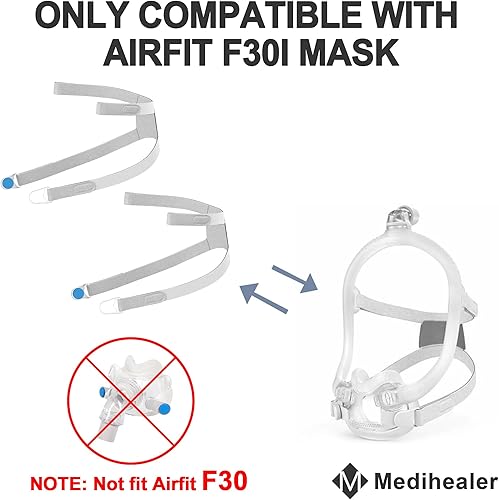 Miniatura 4 de Paquete de 2 cascos de repuesto para Airfit F30i, 2 paquetes de cascos F30i con mayor elasticidad, no para F30, incluye 2 cascos y 4 clips,