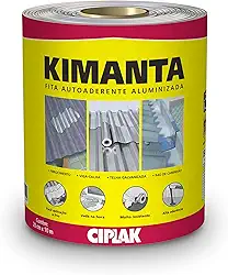 Fita adesiva impermeável para vedação- telhados, rufos, dutos de ventilação e ar-condicionado, galpões, marquises, calhas, claraboias, lajes, baús de caminhão. CIPLAK KIMANTA ALUMINIO, Rolo 0,20X10m