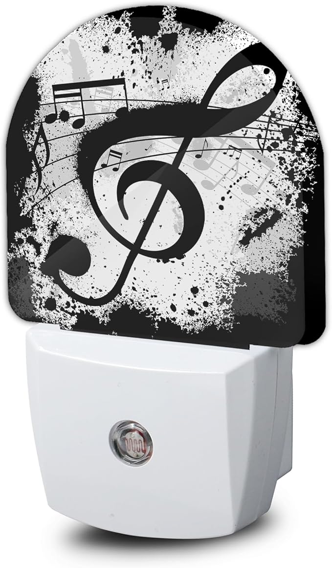 ZTHLL Ink Blots Treble Clef Night Light, Night Light Plug into Wall with Dusk to Dawn Sensor, LED Lamp Energy Saving Lights for Men Women Boys Girls,Lamp for Bedroom Bathroom Hallway