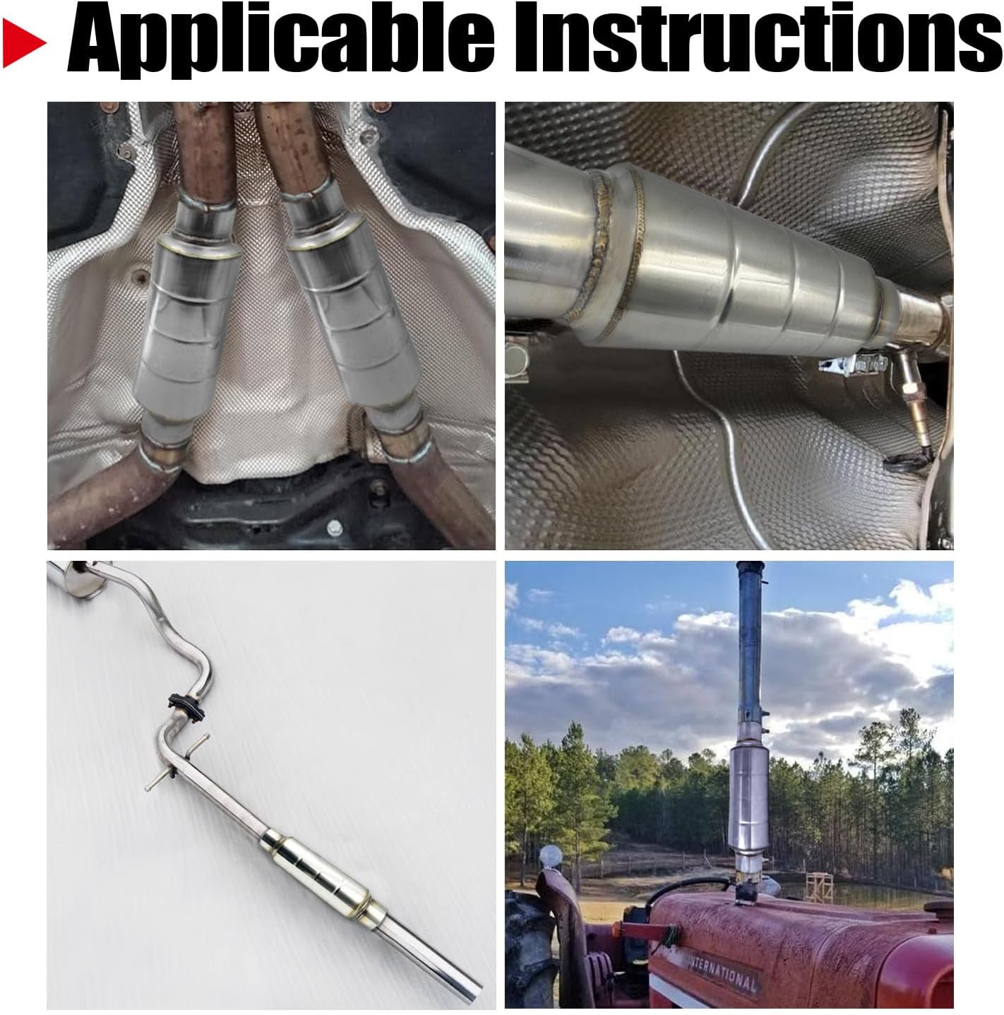 Stainless Steel 2.5 Inch Resonator Exhaust, Performance 2.5" Muffler Exhaust (Polished)