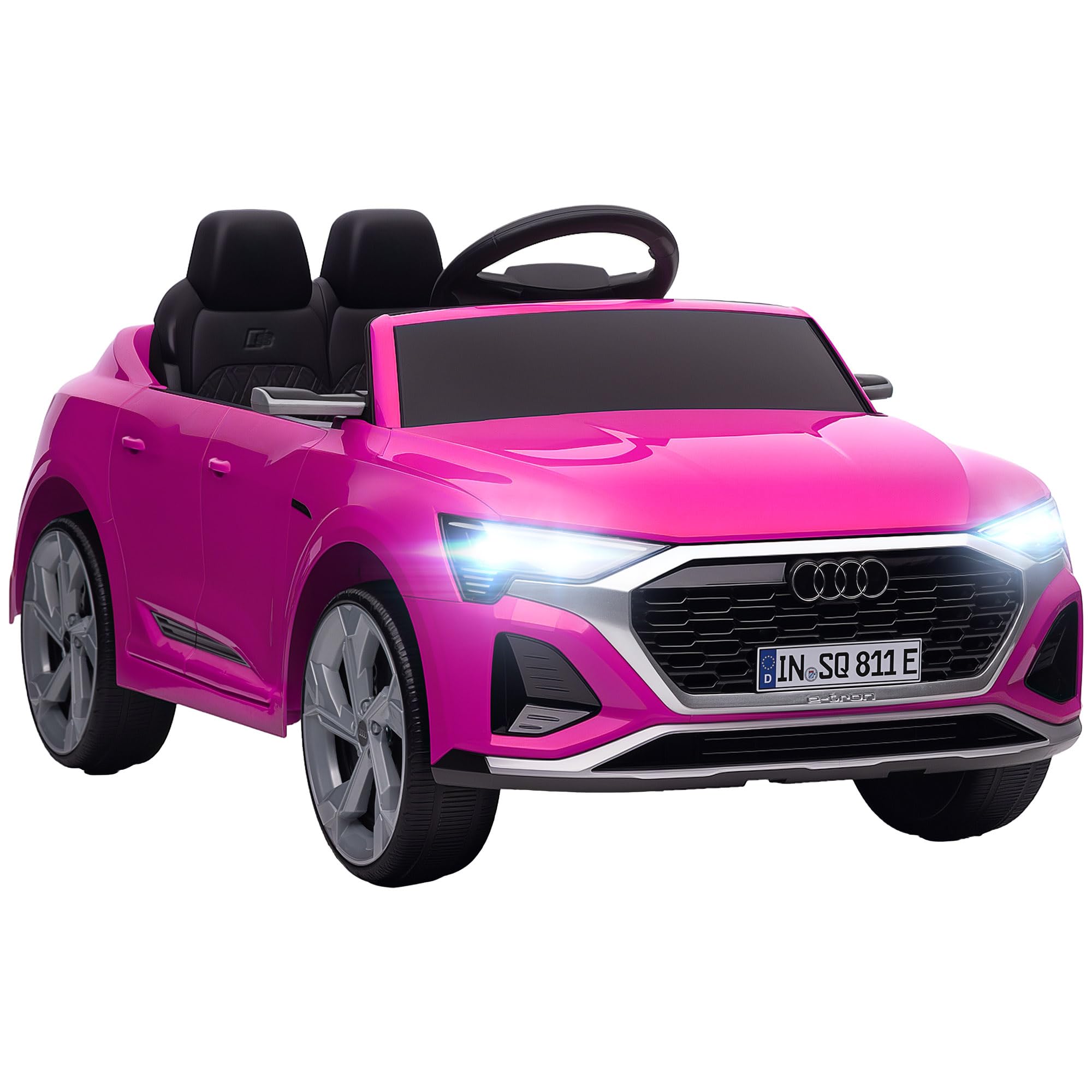 AIYAPLAY Audi Q8 E-tron Licensed Electric Car for Kids 12V Ages 3-4 Pink