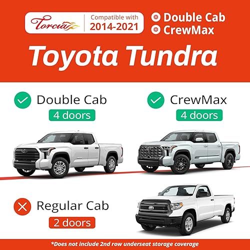 Miniatura 7 de Alfombrillas antideslizantes 3D para camión, 3 piezas, ajuste personalizado, Toyota Tundra 2014-2021, cabina doble y Crew Max Cab  Revestimientos de